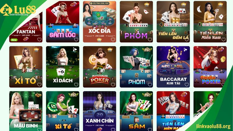 Top các sản phẩm game bài Lu88 hot nhất